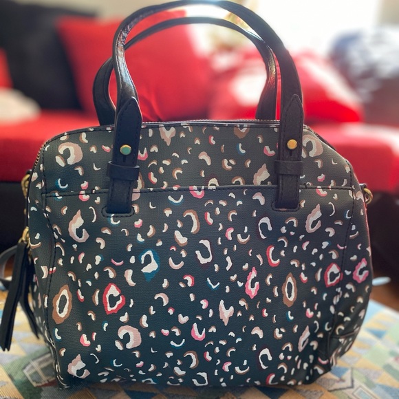 Fossil Rachel Satchel Leopard Animal Print Leather Bag - Picture 3 of 4